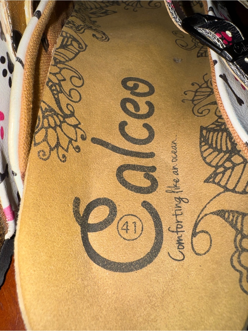 Calceo Dog Print Clogs EU 41 US 10 Leather Comfort Cute Slip On Sandals - Picture 9 of 9